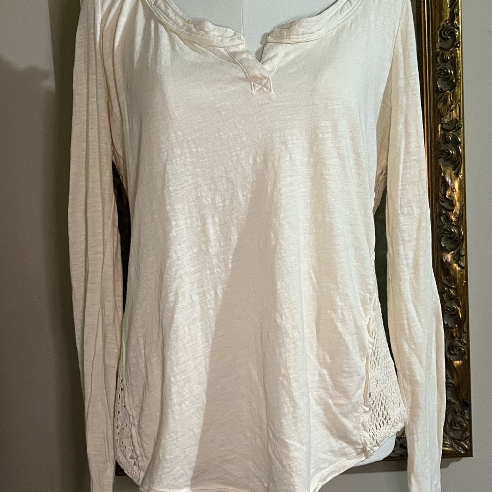 Free‎ People Women's Cream Long Sleeve Top